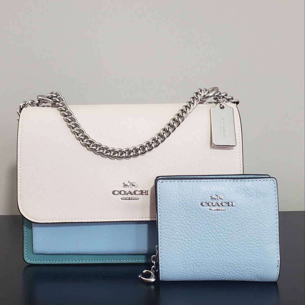 NWT! COACH LEATHER COLORBLOCK KLARE CROSSBODY BAG & MATCHING SNAP WALLET SET